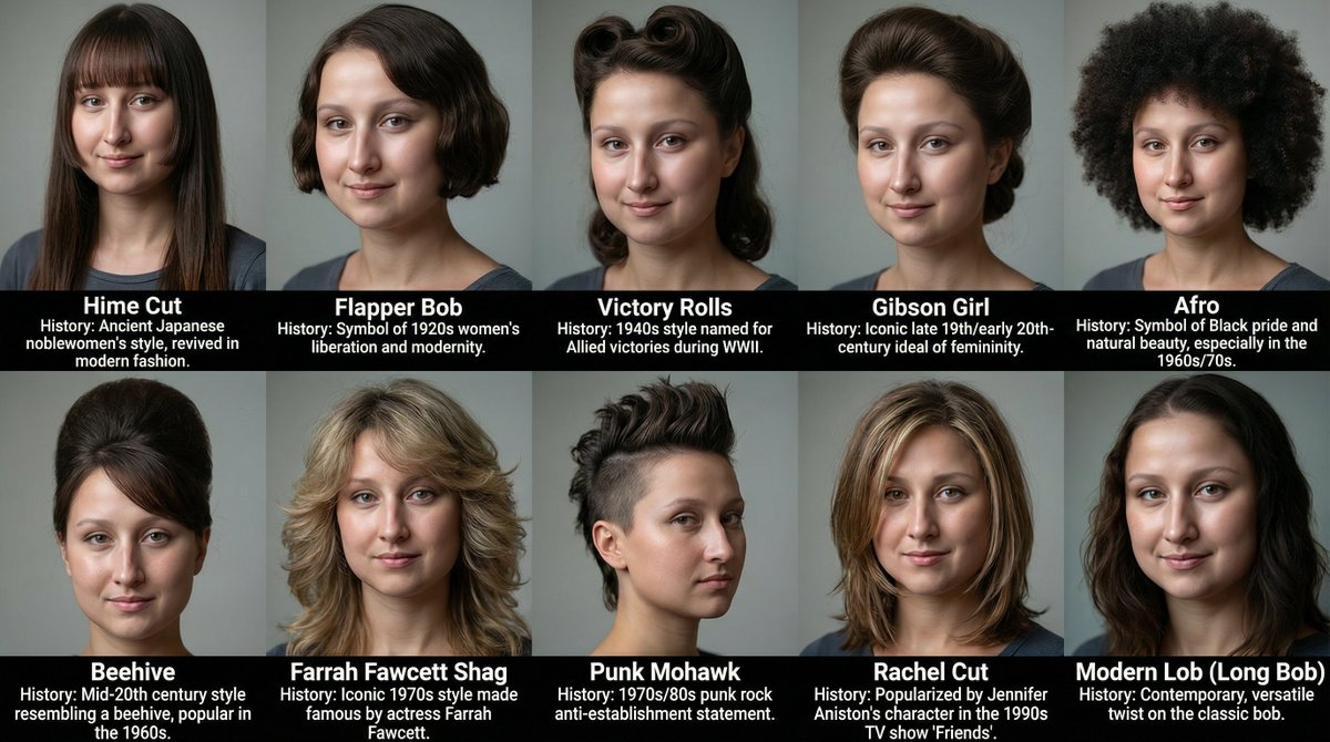 Portrait & Fashion - 10 Hairstyles Grid