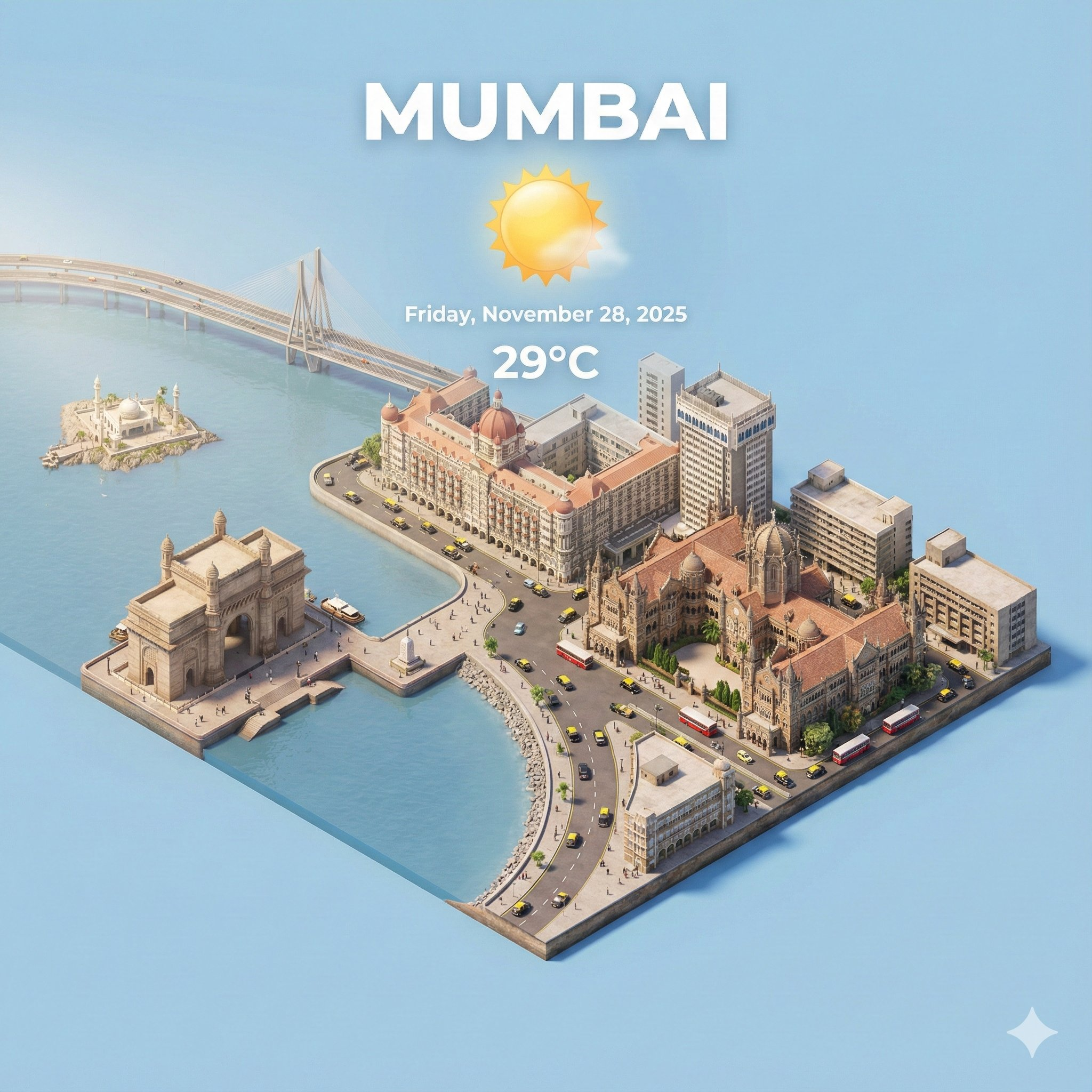 3D Art - Mumbai Weather 3D Scene